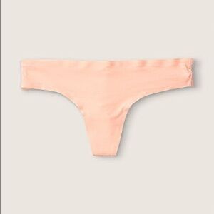 VS PINK No-Show Mesh Thong NWT Size L Orange